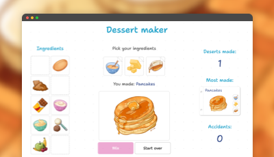 Made a mini dessert maker game